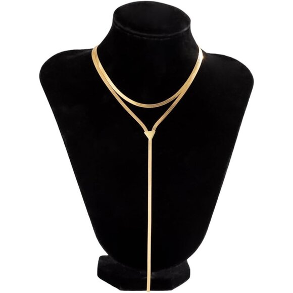 Chunky Gold Choker Necklace for Women,Trendy Silver Statement Necklace Long Snak - Picture 6 of 7